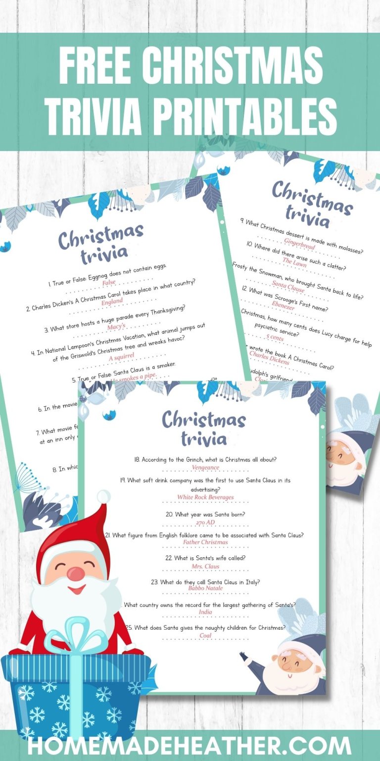 Free Christmas Trivia Printables