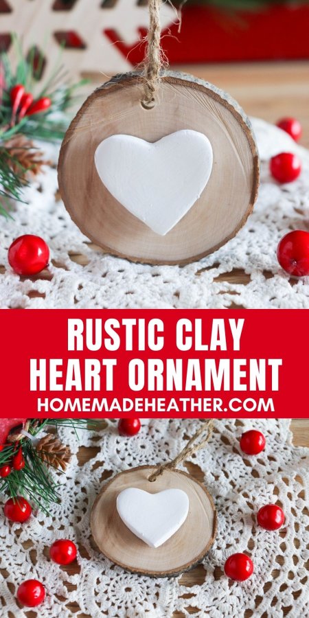 DIY Rustic Clay Heart Ornament