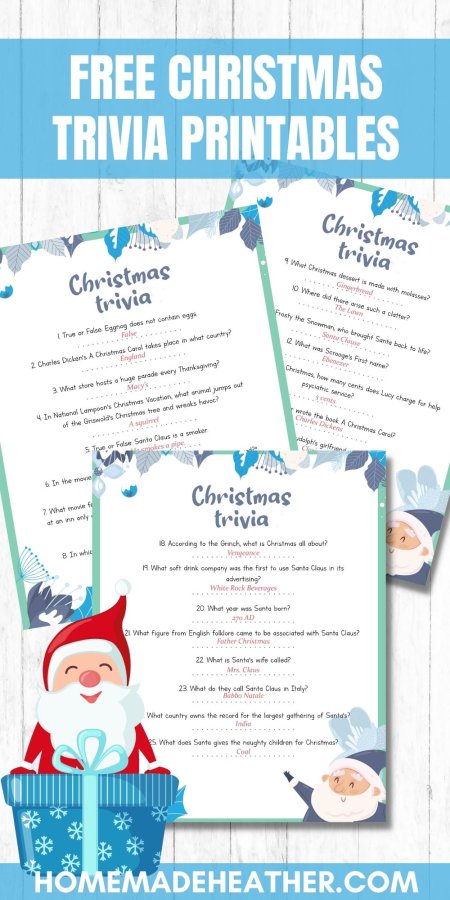keto printables Free Christmas Trivia Printables