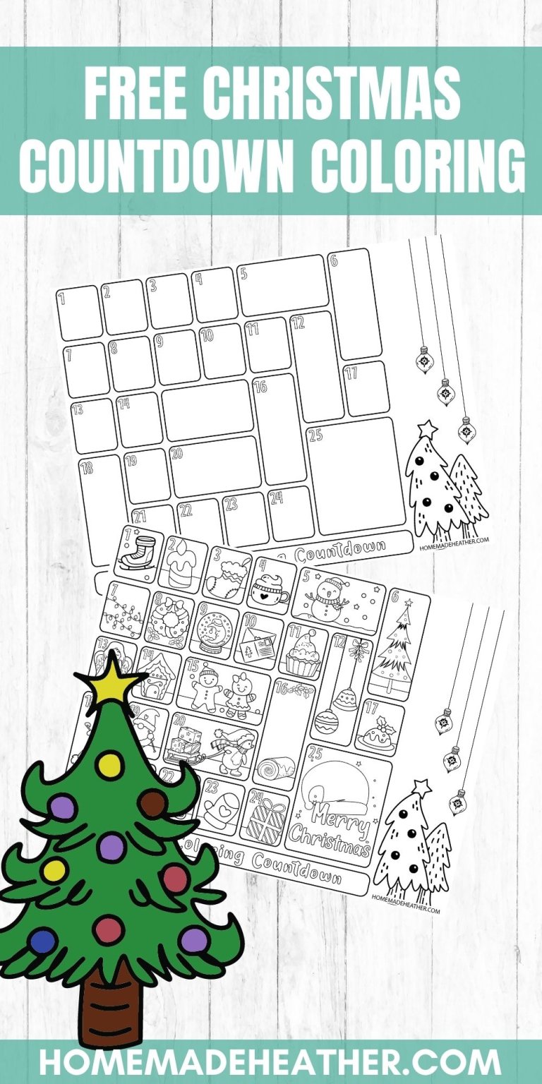 Free Christmas Countdown Coloring Printables