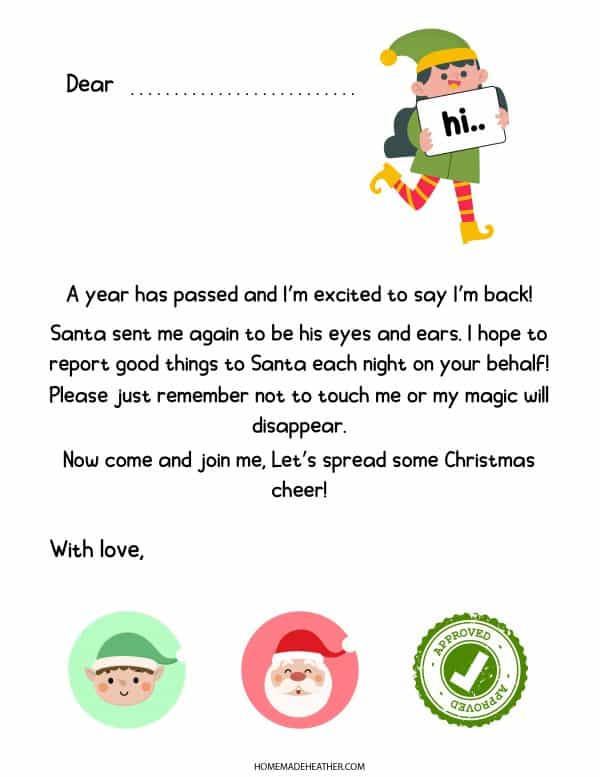 beach activity set Elf Activity Printable Letter