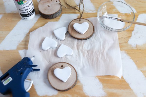 DIY Rustic Clay Heart Ornament Process