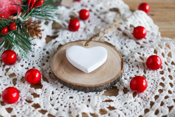 DIY Rustic Clay Heart Ornament
