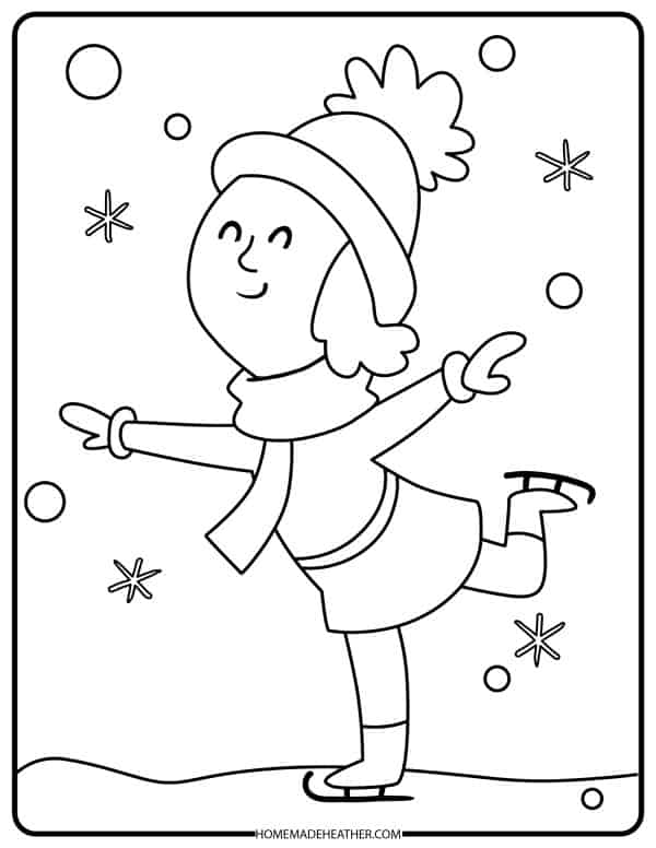 Free Winter Activity Printable Coloring Page