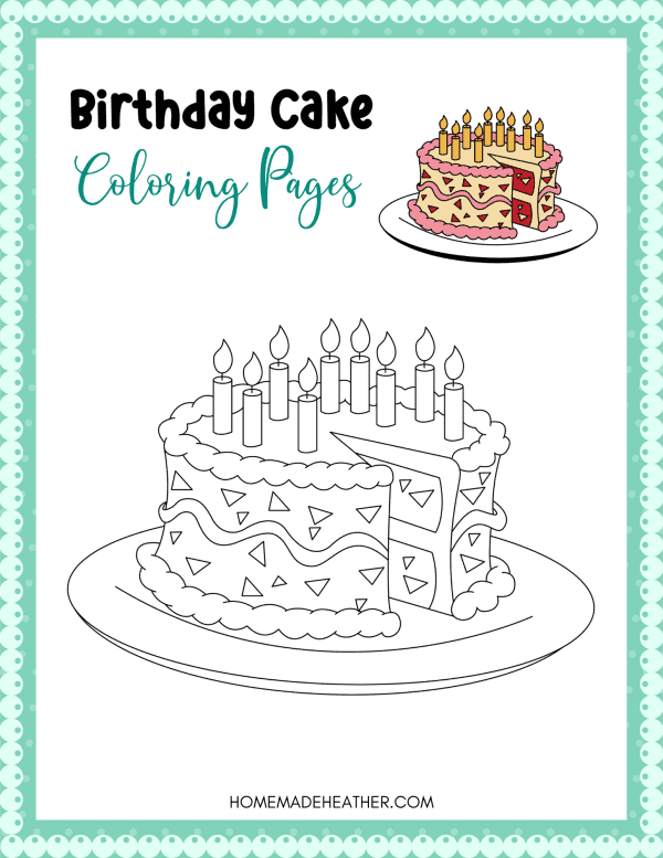 Printable Birthday Cake Coloring Page