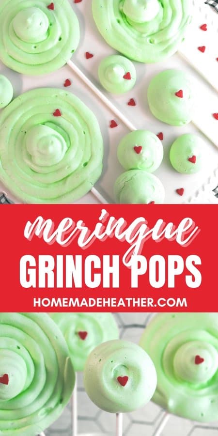 Easy Meringue Grinch Pops