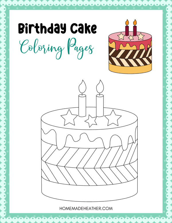 Printable Birthday Cake Coloring Page