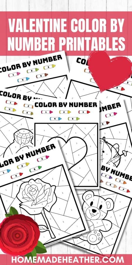 Valentine Color by Number Printables