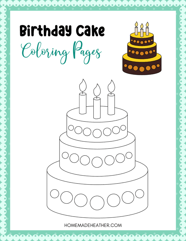 Printable Birthday Cake Coloring Page