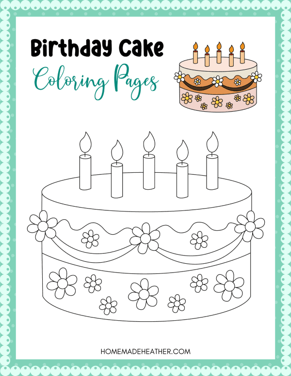 Printable Birthday Cake Coloring Page