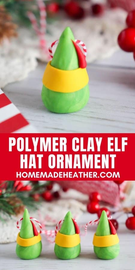 Polymer Clay Elf Hat Ornament