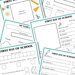 First Day of School Printables