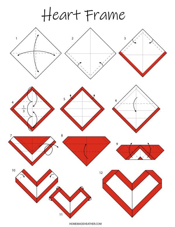 Easy Origami Heart Printable