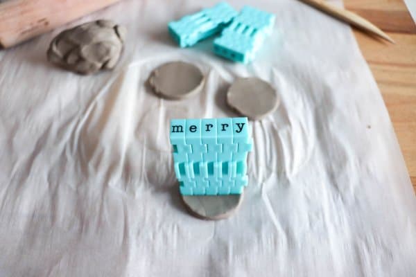 Clay Stamped Word Ornament Process