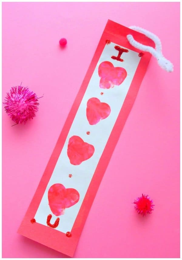 everyday party magazine grinch viewing party Thumbprint Heart Bookmark