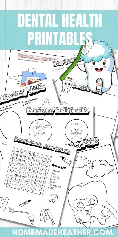 Free dental health activity printables to help children keep their teeth healthy.