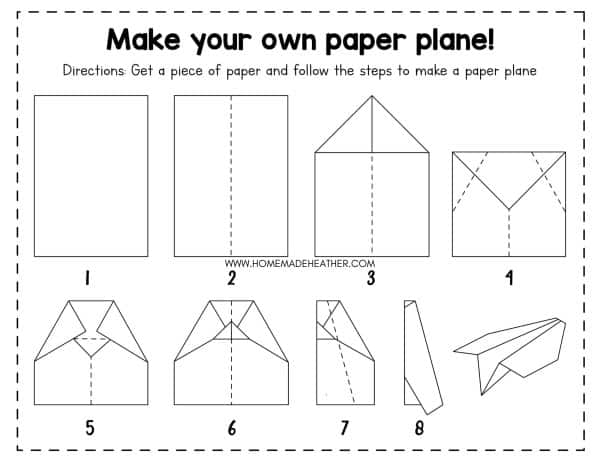 Paper Airplane Printable instructions.