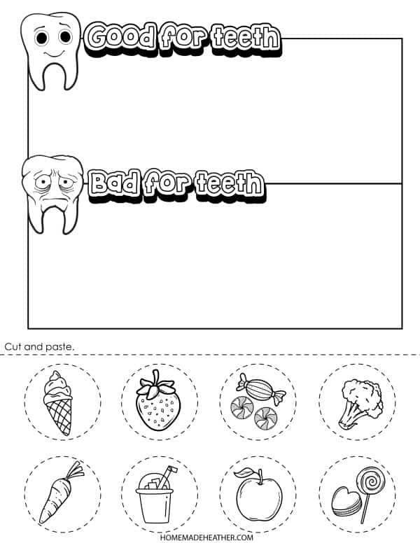 Free dental health activity printables » homemade heather