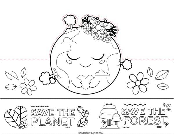 Free Printable Earth Day crown.