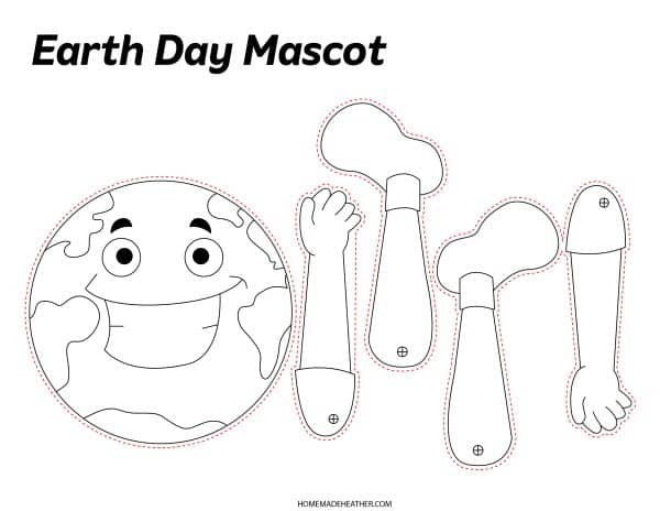 Free Printable Earth Day MAscot.
