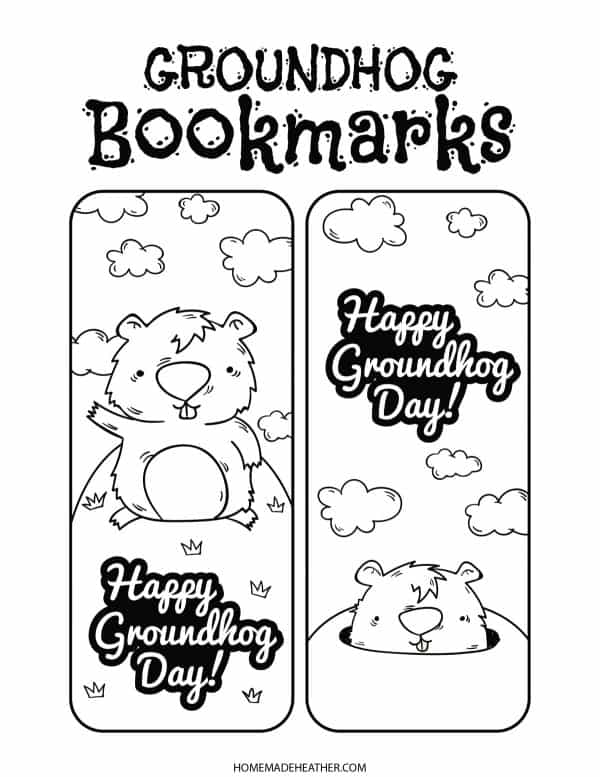 Groundhog Day Printable Bookmarks