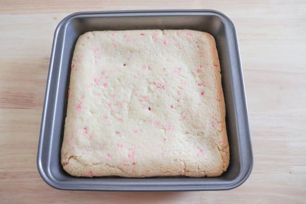 Valentine Sugar Cookie Bar Process