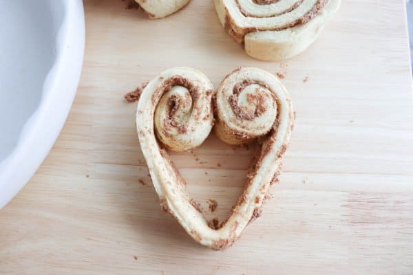 Valentines Cinnamon Roll Recipe Process