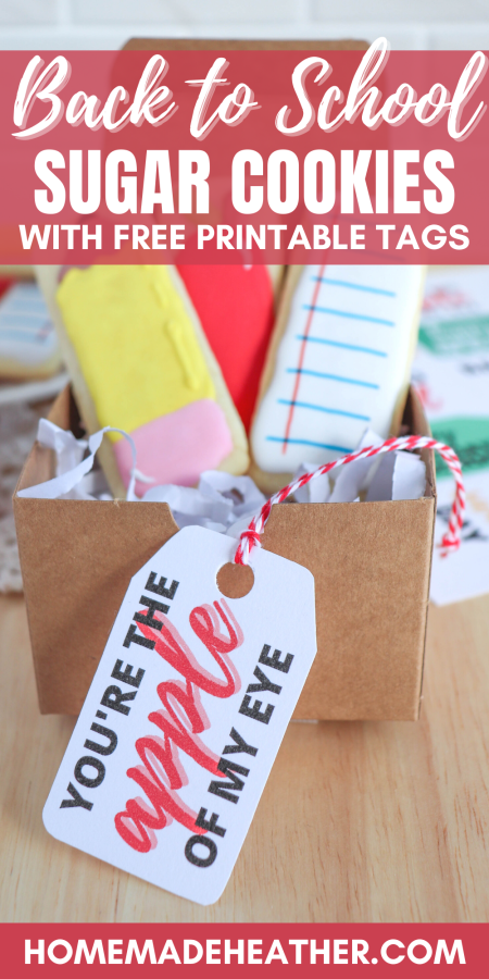 Back to School Sugar Cookies with Printable Gift Tag