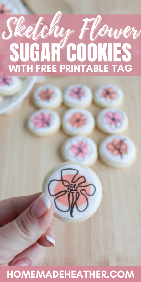 Flower Sugar Cookies with Free Printable Gift Tag