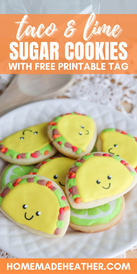 Taco Sugar Cookies with Printable Gift Tags