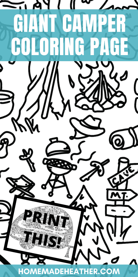 Giant Camping Coloring Page