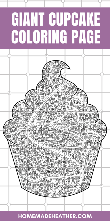 Giant Cupcake Coloring Page