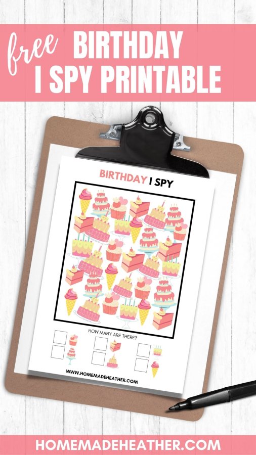 Free Birthday I Spy Printable