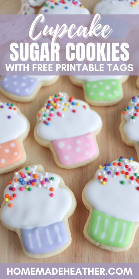 Cupcake Sugar Cookies with Printable Gift Tags