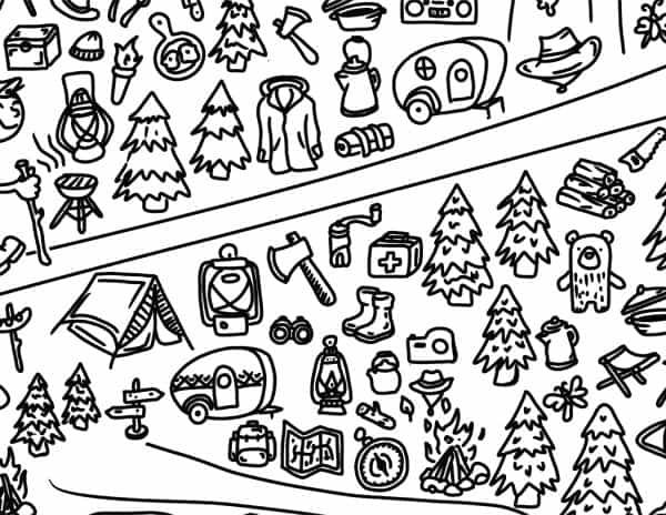 Giant Camping Coloring Page