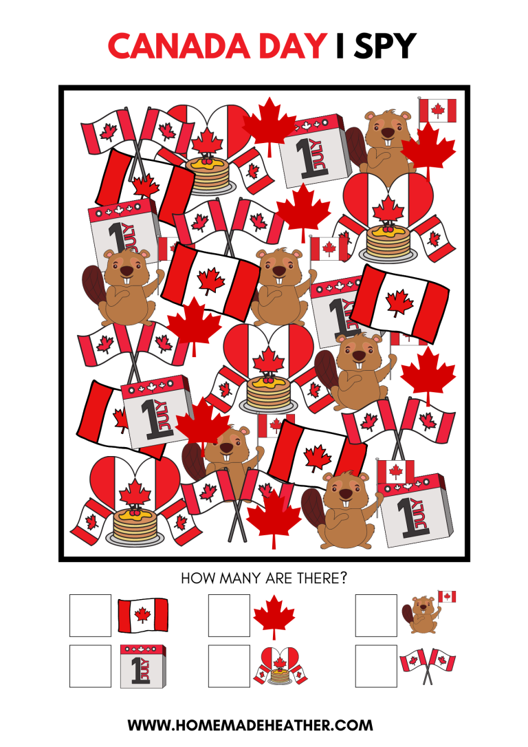 Free Canada Day I Spy Printable