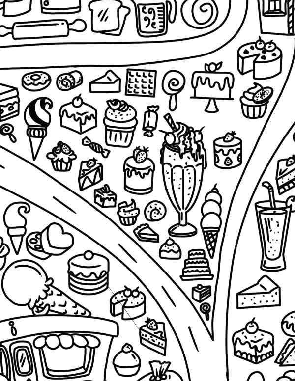 Giant Cupcake Coloring Page