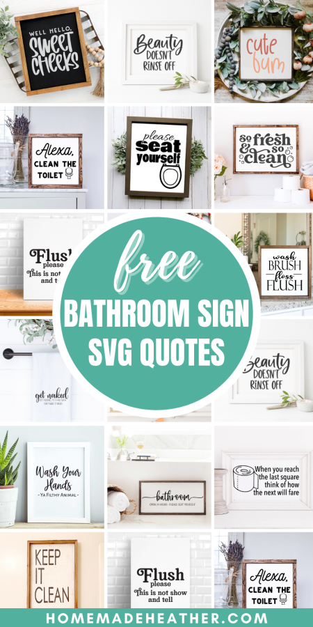 Free Bathroom Quote SVG Cut Files