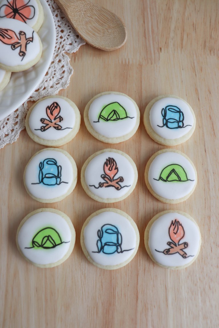 Camping Sugar Cookies with Printable Gift Tags