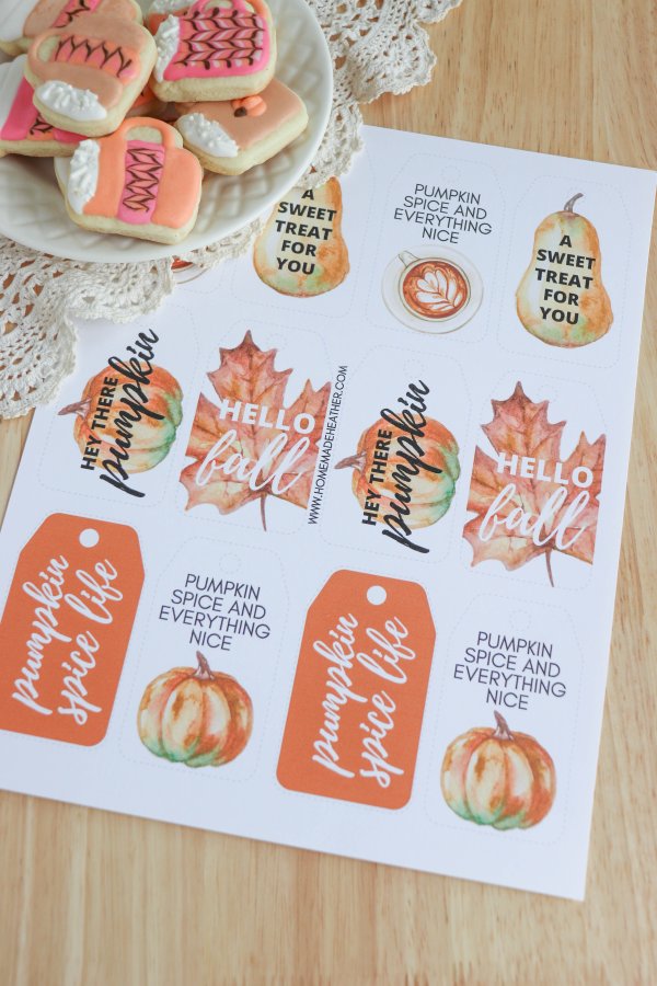 Pumpkin Spice Latte Sugar Cookie Printable Gift Tag
