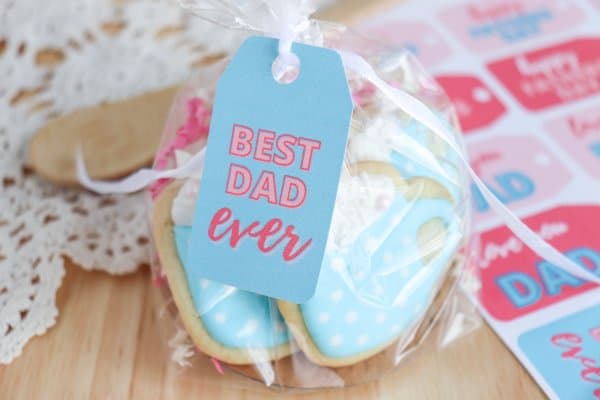 Fathers Day Sugar Cookies with Printable Gift Tags
