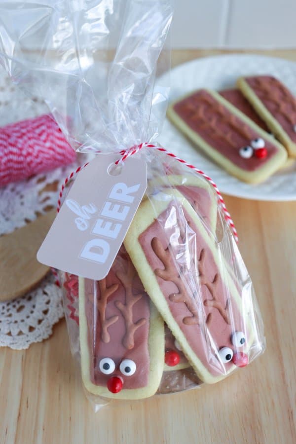 Reindeer Sugar Cookies with Printable Gift Tags