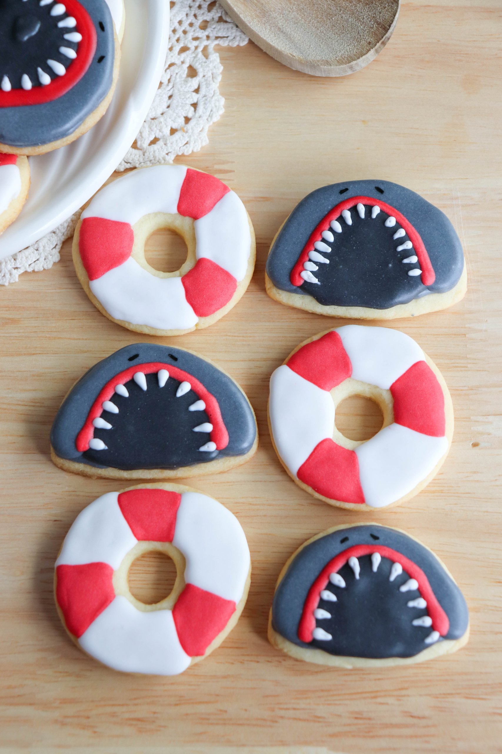 Shark Sugar Cookies with Printable Gift Tag