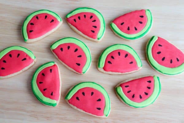 Watermelon Sugar Cookies with Printable Gift Tags