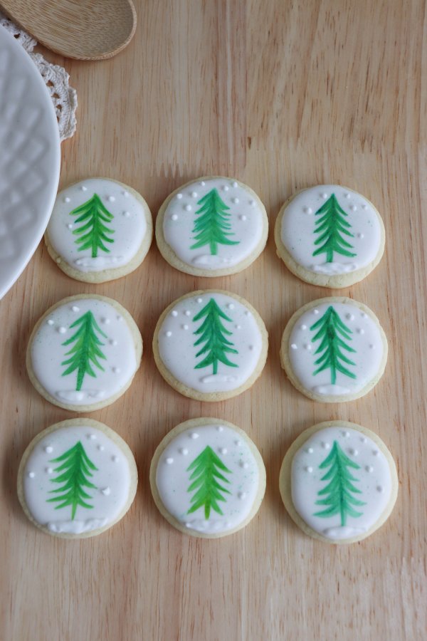 Watercolor Tree Sugar Cookies