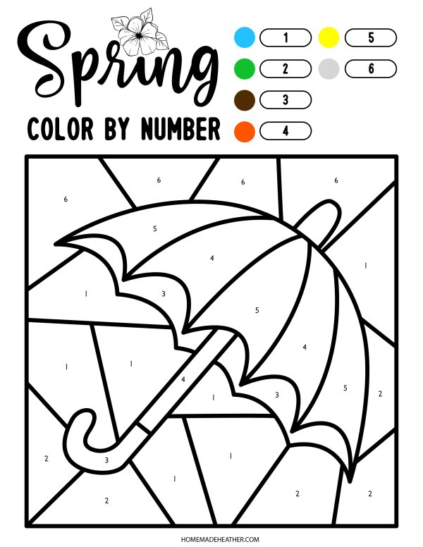 Spring Color By Number Printables