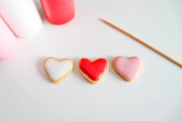 sugar cookie hearts process