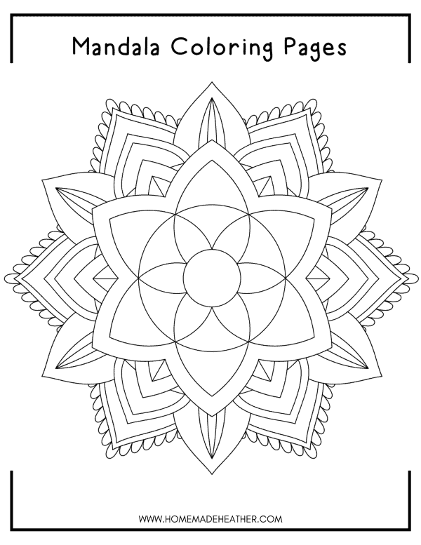 Free Flower Mandala Coloring Page