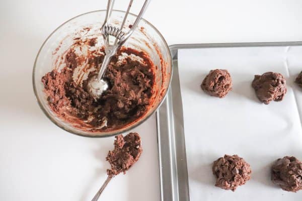 Chocolate Caramel Cookie Process