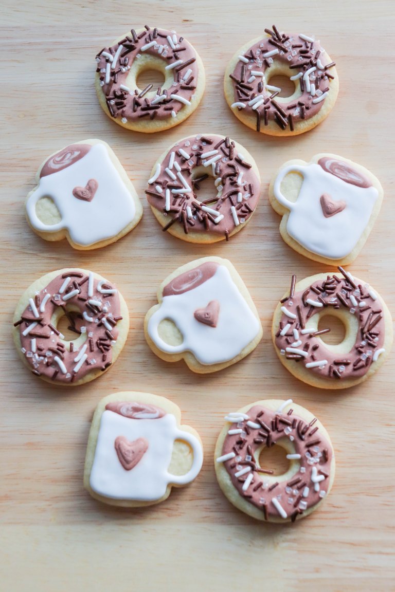 Coffee & Donut Sugar Cookies with Printable Gift Tags